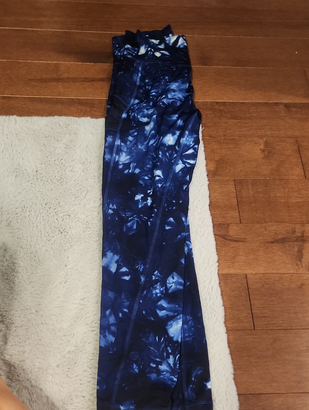 adidas Navy and Light Blue Tie-Dye  Leggings